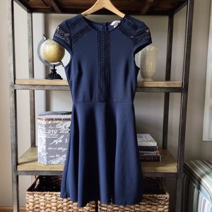 H&M Navy Blue Fit & Flare Dress